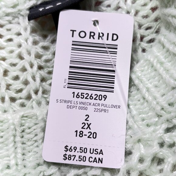 NWT TORRID Women Pullover Sweater Stripe Loose Knit Sz 2X Multicolor Casual 21-1 - Picture 8 of 11